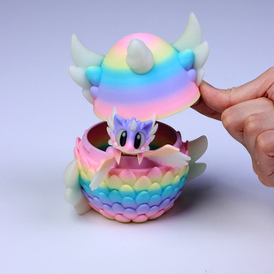 3D打印天使龙蛋中国龙年生日礼物新款儿童玩具创意摆件关节可扭动