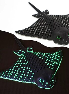 3D波点夜光魔鬼鱼玩具摆件礼物