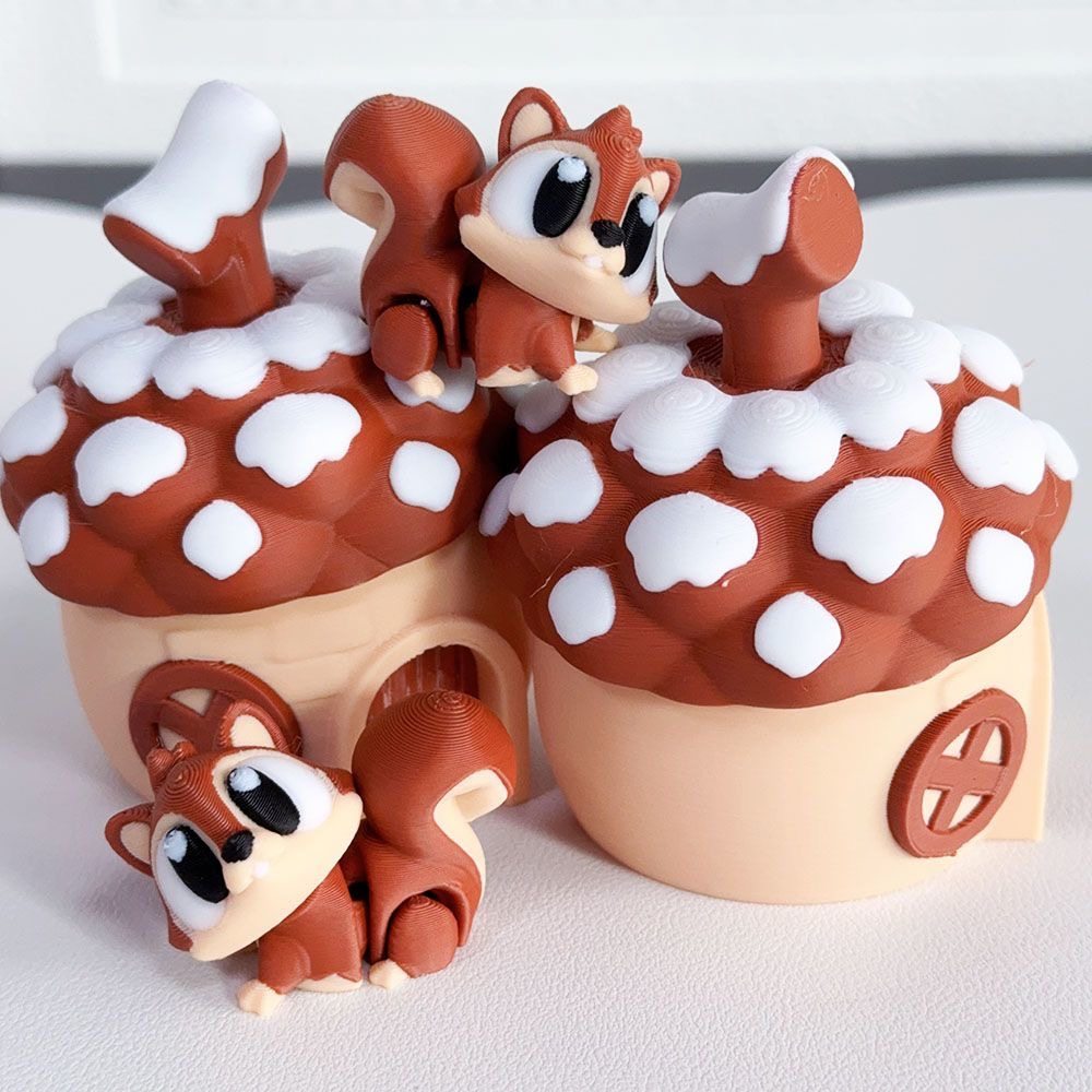 3d打印松鼠屋子中国恐龙蛋关节龙儿童玩具龙摆件网红爆款鼠蛋套装