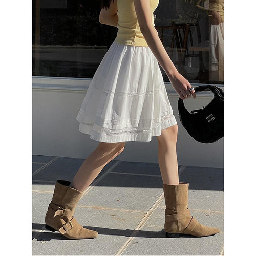 韩系蕾丝花边蛋糕裙A字短裙女夏