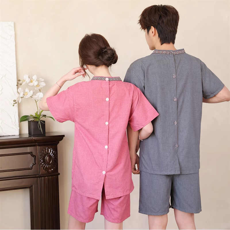 艾灸服前后开男女针灸理疗服背开按摩服纯棉浴服拔罐推拿服美容服,居家布艺,汗蒸服,淘宝优惠券,粉丝福利购,淘宝优惠卷