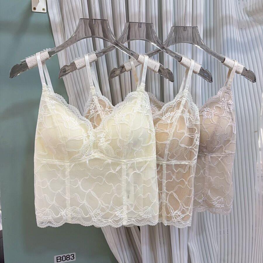 新款2605法式蕾丝背美背吊带女性感V领马甲线打底背心百搭上衣