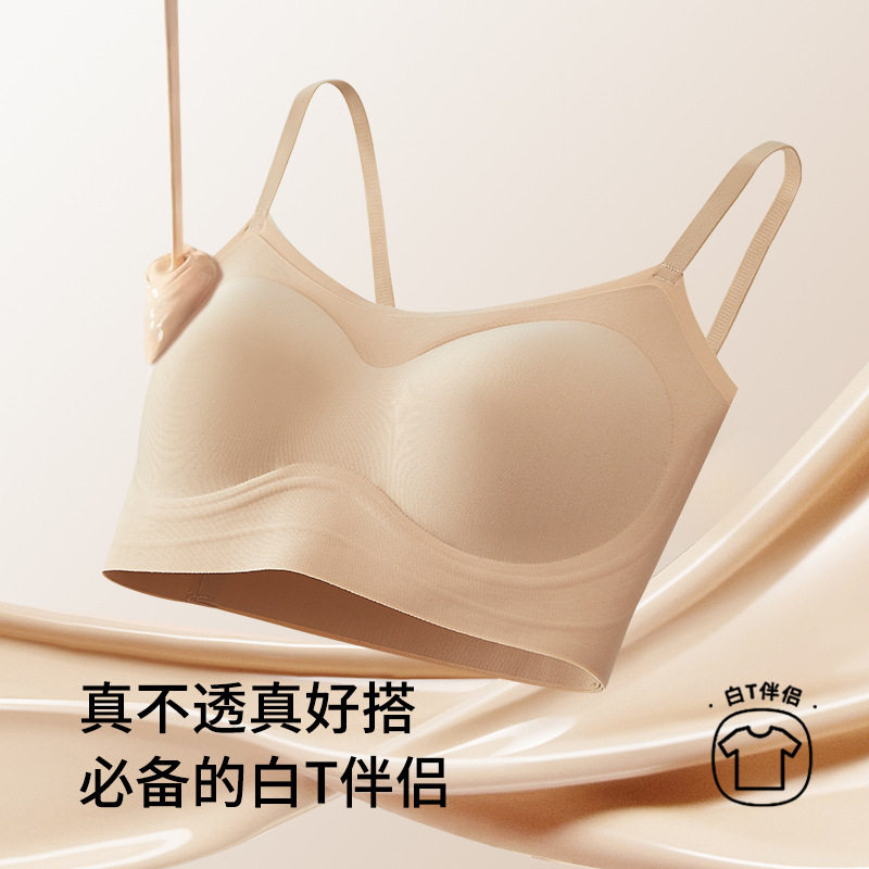 粉底液隐形无痕果冻条软支撑美背裹胸防下垂聚拢舒适透气抹胸内衣