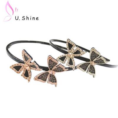 蝴蝶法国佩妮水钻头箍饰品发卡