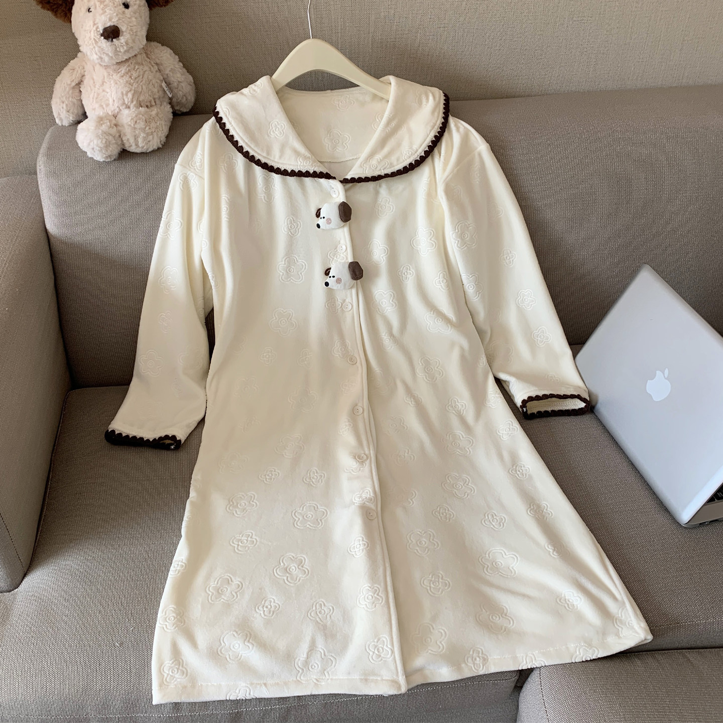 海岛绒睡裙女秋冬季加绒保暖睡衣2026新款甜美ins风法兰绒家居服,女士内衣/男士内衣/家居服,睡裙,淘宝优惠券,粉丝福利购,淘宝优惠卷