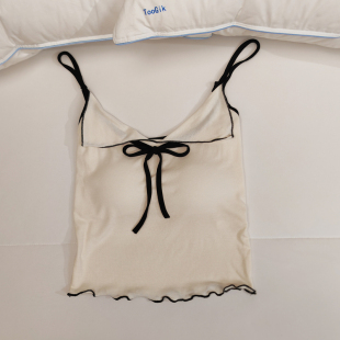 背心带胸垫性感内搭打底衫 纯欲风莫代尔小吊带睡衣女夏季 2024新款