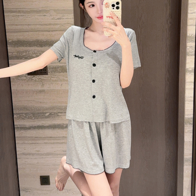 莫代尔带胸垫睡衣女夏季