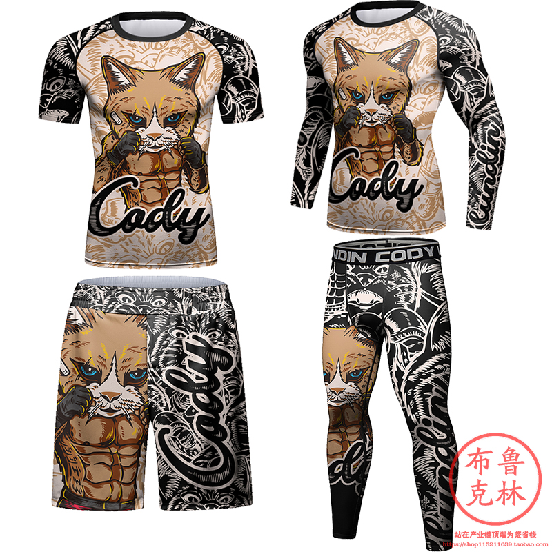 蜜獾狼獾山猫MMA综合格斗男士防磨衣短袖长袖长裤紧身裤健身衣