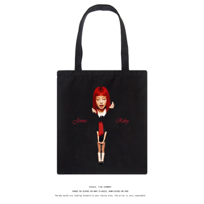 金智妮Jennie同款专辑ruby周边帆布包时尚单肩包应援手提购物袋