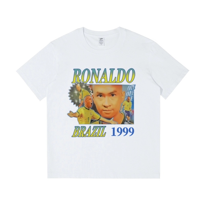 张家辉罗纳尔多朗拿度t恤朗拿度街头风格短袖t恤圆领纯棉男装