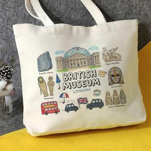 The Museum帆布包大英博物馆帆布袋定制大容量环保购物袋 British