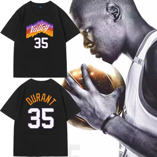 太阳队杜兰特短袖35号男女圆领夏季纯棉t恤衫篮球运动宽松训练服