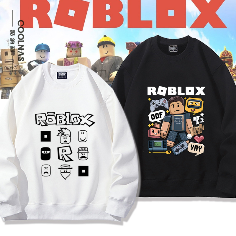 roblox虚拟世界罗布乐思周边圆领卫衣男女春秋薄款百搭上衣新款潮