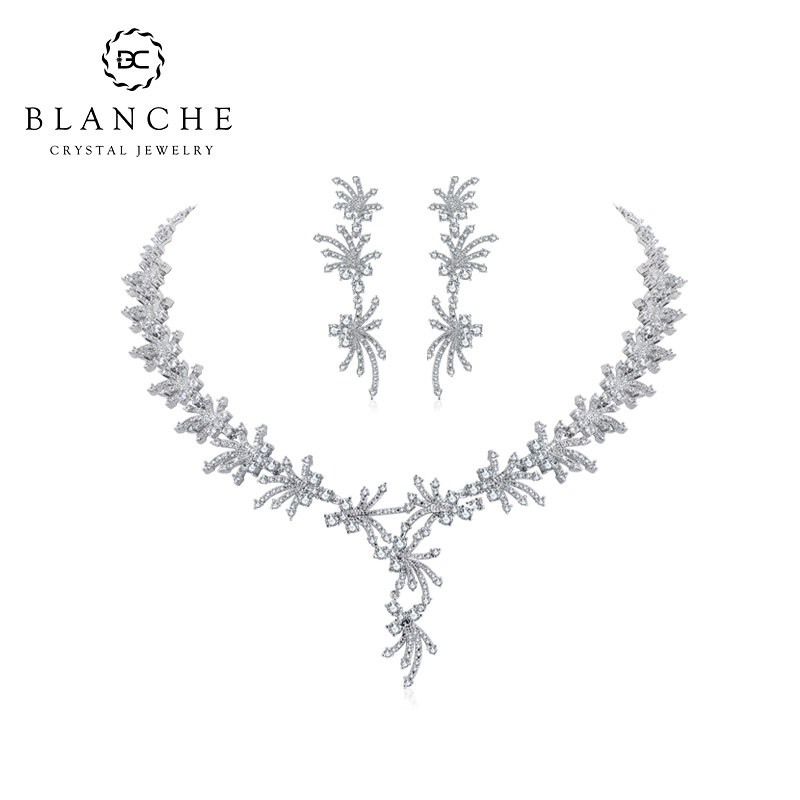 Blanch烟花烫满天星套装豪华项链年会舞会新娘伴娘结婚配饰锁骨女