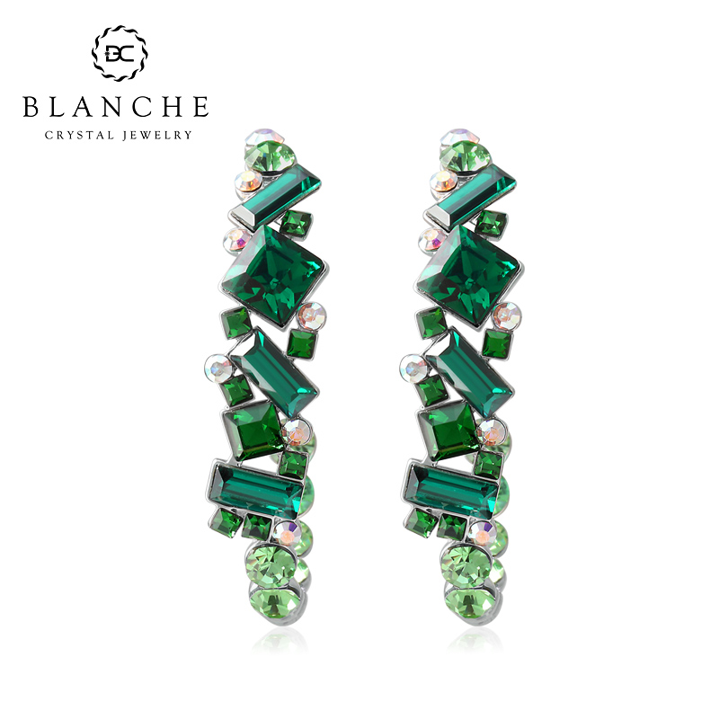 波西米亚奥地利多种宝石水晶耳钉