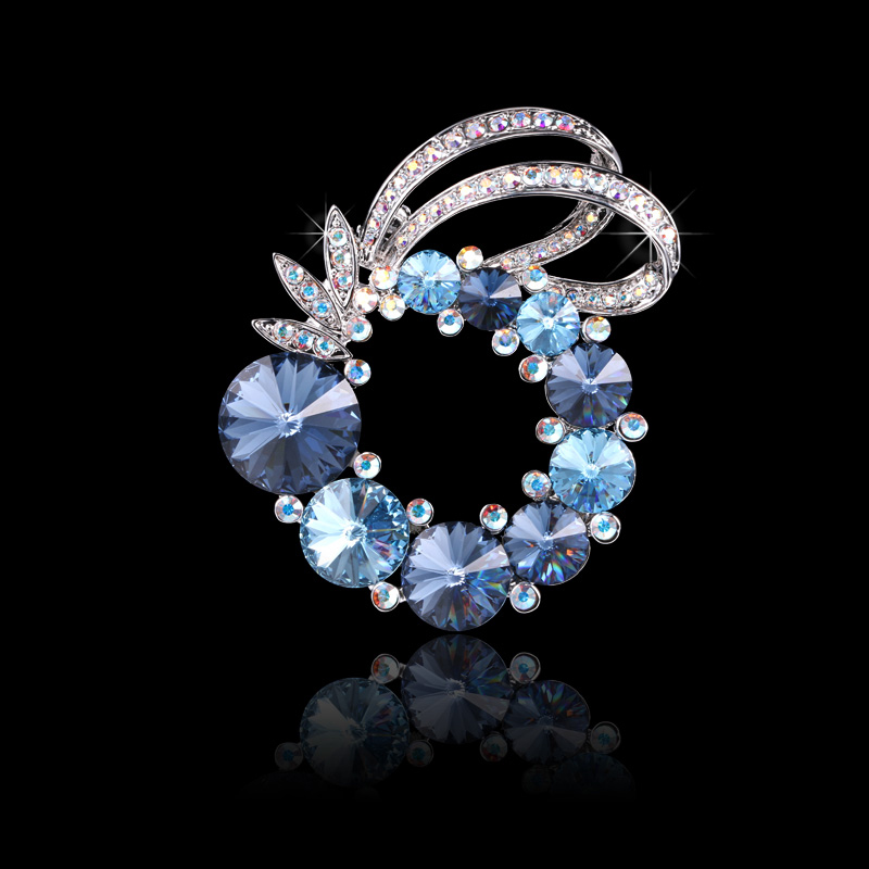 Broche femme BLANCHE en cristal autrichien - Ref 1172410 Image 4
