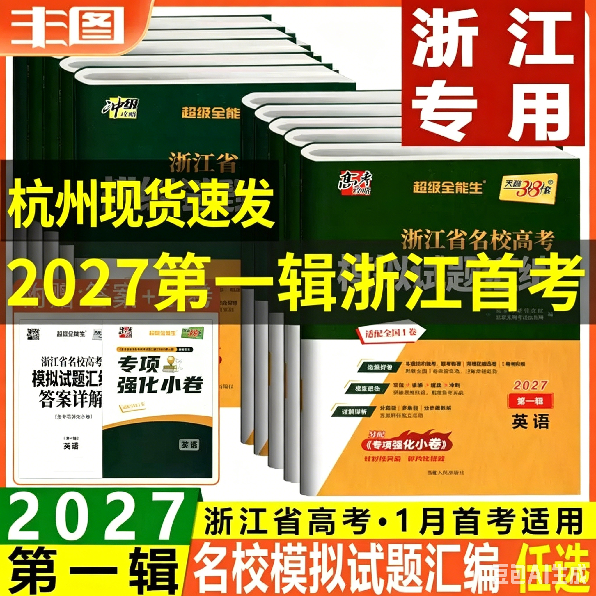 浙江专用2027版天利38套浙江省高考名校模拟试题汇编第一二辑5月1月数学语文英语物理化学生物政治历史地理技术选考高考模拟卷复习
