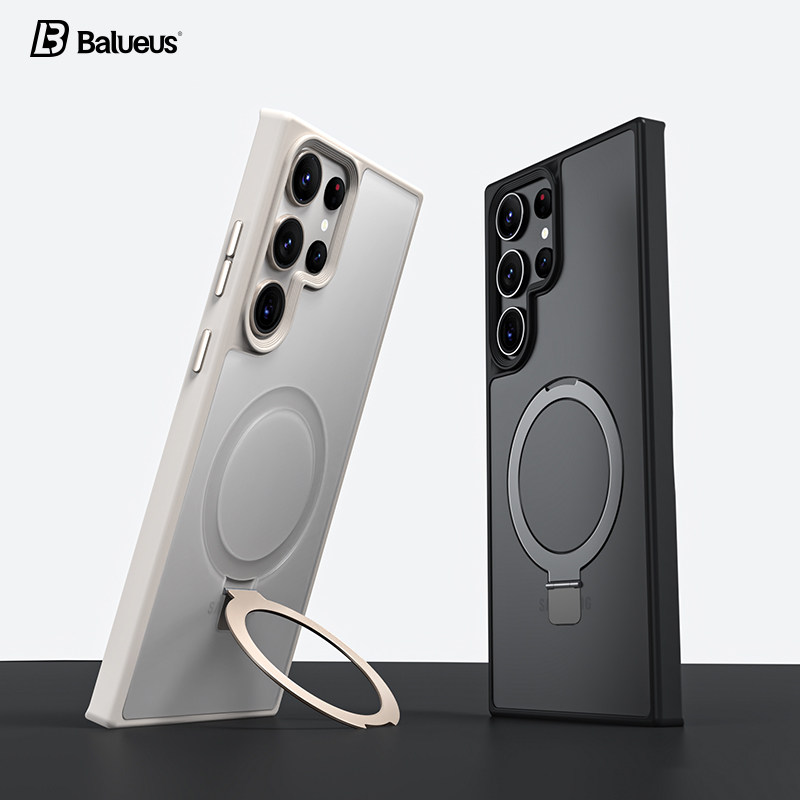 适用三星s25ultra手机壳新款磨砂磁吸s24保护套亚克力防摔硅胶全包带支架s23+男utlra女galaxy硬壳十手机套男