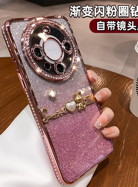 闪粉水钻边框适用华为Mate70Pro手机壳新款Pura70Pro高级感镜头全包防摔Pro+创意2024女款mt60网红P70硅胶套