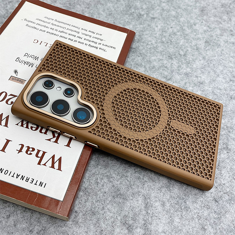 蜂窝散热适用三星s24ultra手机壳24+磁吸s25ultra新款S25+外壳S23简约S23u透气GalaxyS25夏天S22u保护套Ultra