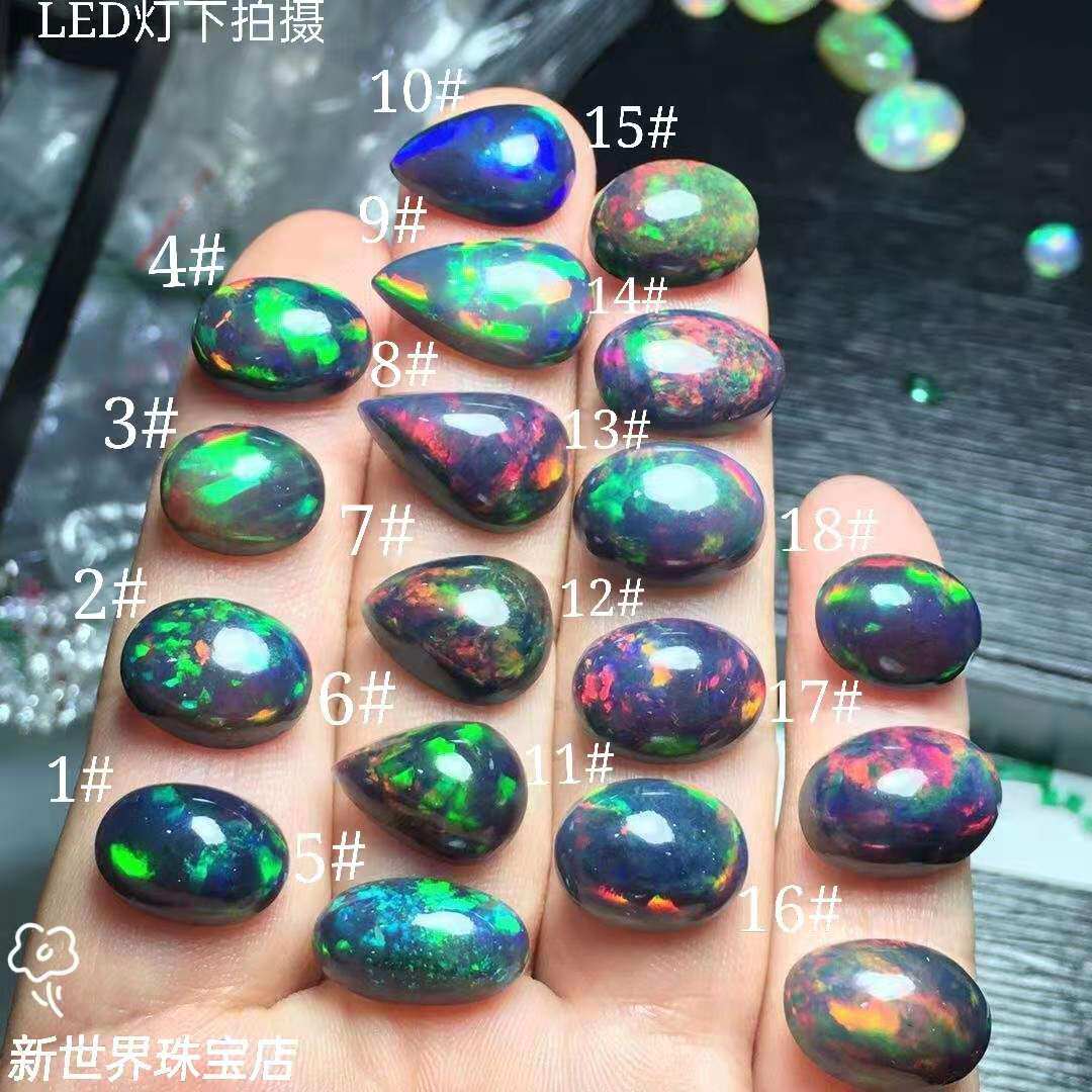 大克拉黑欧泊满火彩素面裸石戒面支持私人定制可做戒指吊坠耳钉