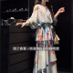 连衣裙子2025新款 新中式 今年流行两件拖尾长裙 花信风 三吉