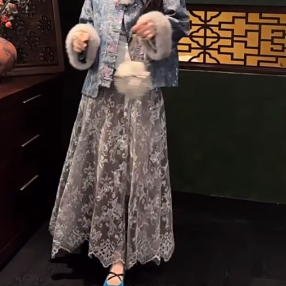 三吉同款【扶光】珠片绣丝绒提花多层次大摆裙,女装/女士精品,汉服半身裙,淘宝优惠券,粉丝福利购,淘宝优惠卷