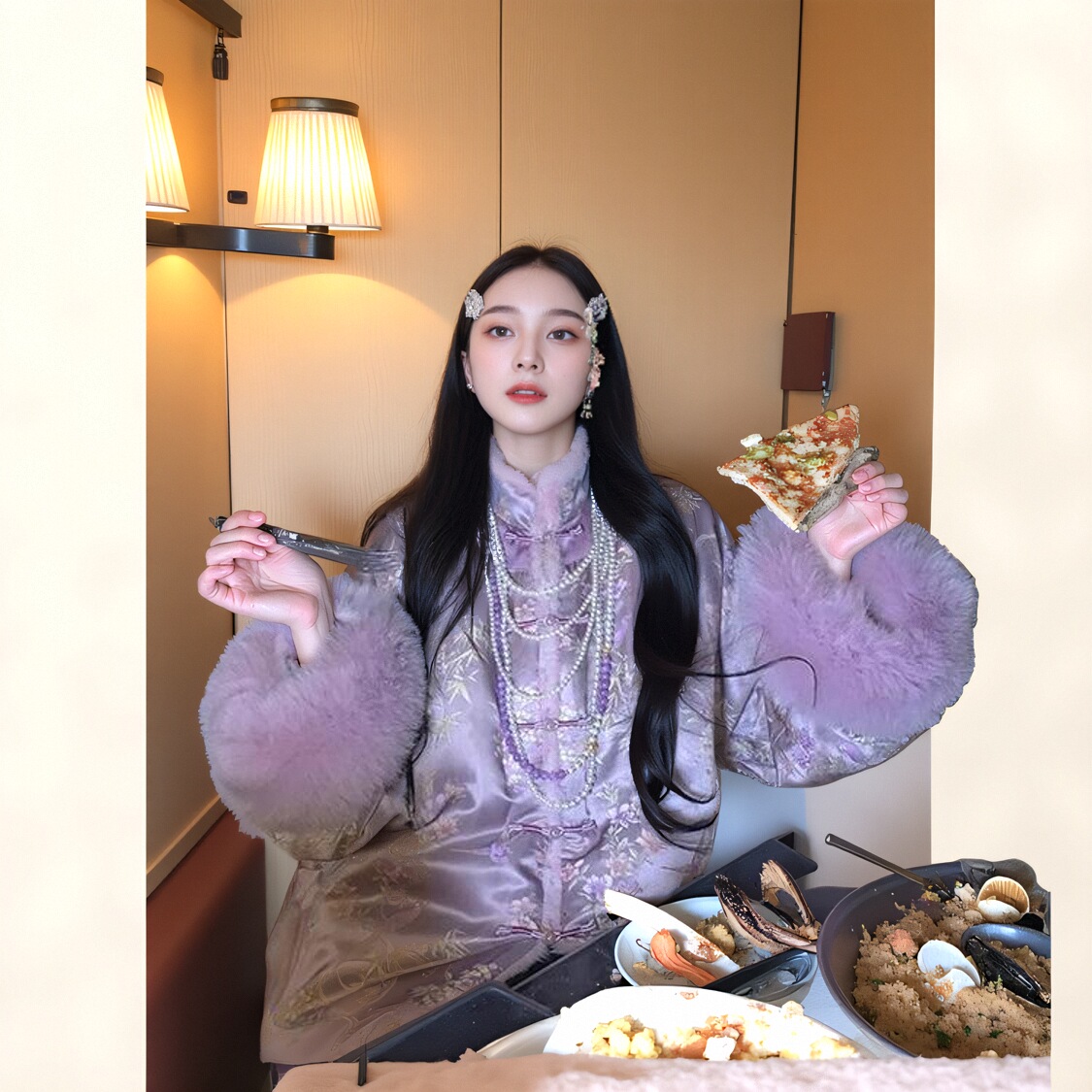 花间词国风新中式冬季加厚提花