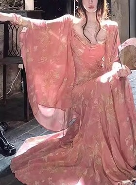 MOSS【怀袖藏香】新中式真丝吊带连衣裙+外套