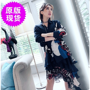 洋气新店 膜拜经典 2022出众设计时髦夏花衬衫套裙TZ153