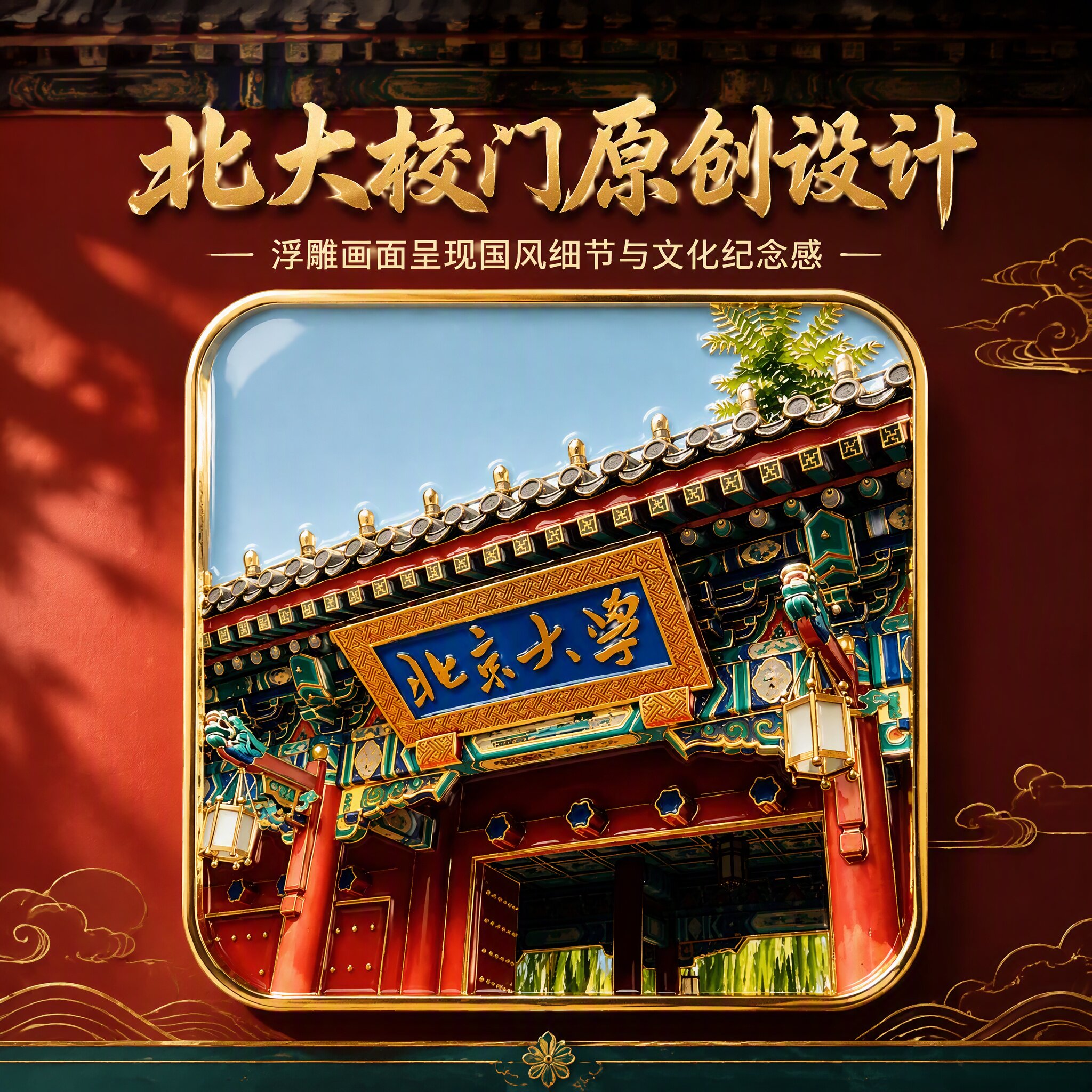 北京大学文创金属冰箱贴图片