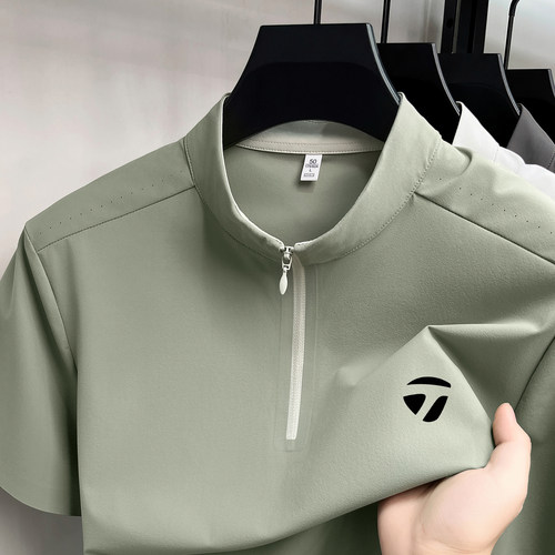 泰勒梅男立领速干透气高尔夫T恤