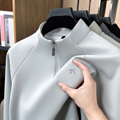 奥特莱斯K.L男装 打底t恤爸爸装 户外加绒加厚立领保暖卫衣长袖 冬季