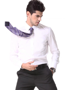 华夏银行新款长袖衬衫男上班商务行服职业工装免烫男装纯白色衬衣