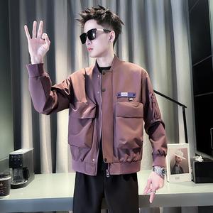 紫首314B-2-JK75-P108控148秋季新款店主风潮男夹克冲锋衣外套图片
