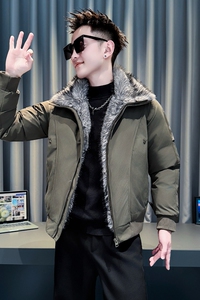 白首314B-2-F13-P148控198冬款加厚棉衣男休闲棉服外套图片