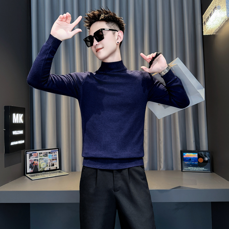 蓝首314B-2-MY107-P38控58冬季新款毛衣男圆领针织衫，男装针织衫/毛衣，星座314B-2