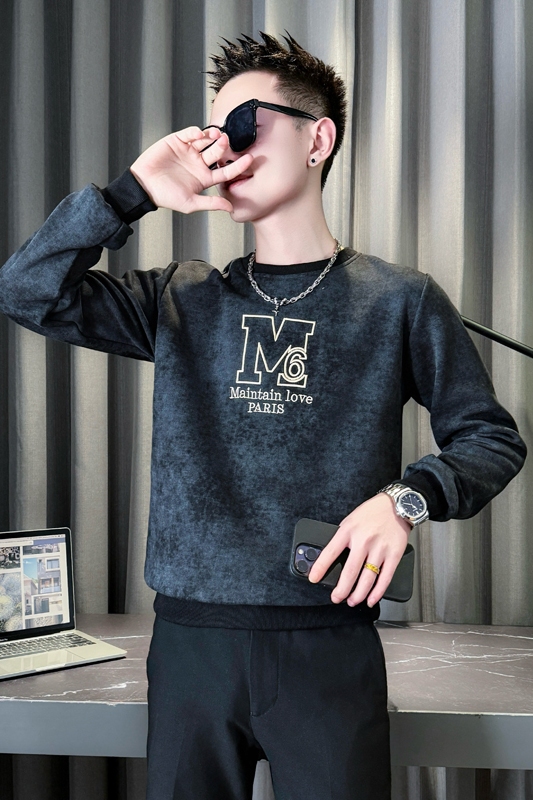 白首314B-2-WY198-P58控78秋新款卫衣男时尚潮流百搭上衣男，男装卫衣，星座314B-2