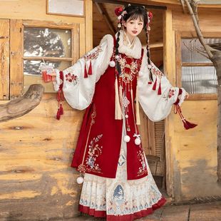 倚梦阁原创小神仙汉服女中国风汉元素比甲交领衣马面裙套装9427