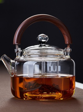 绿昌明玻璃煮茶壶加厚大容量耐高温烧水壶电陶炉两用蒸煮茶器家用