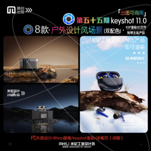 第五十五期keyshot户外设计风场景源文件ks草丛河流沙漠场景KSP