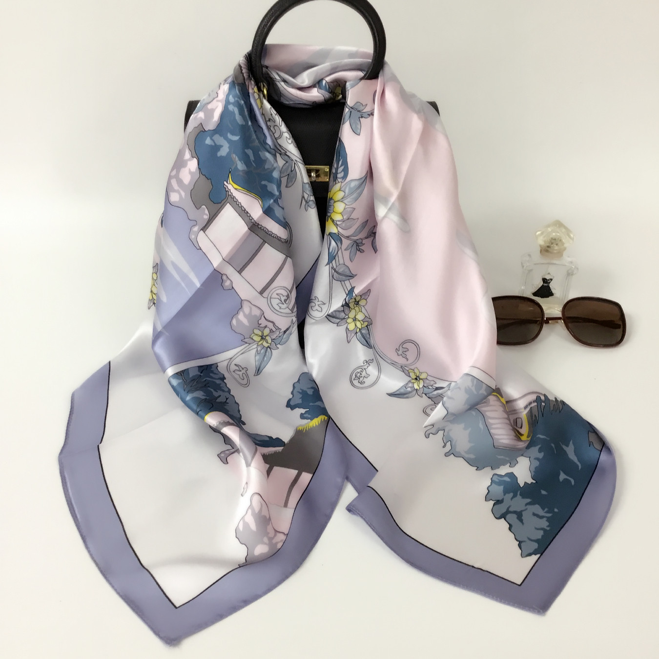 上海故事2026春季新款桑蚕丝印花真丝大方巾女送妈妈丝巾礼物礼盒