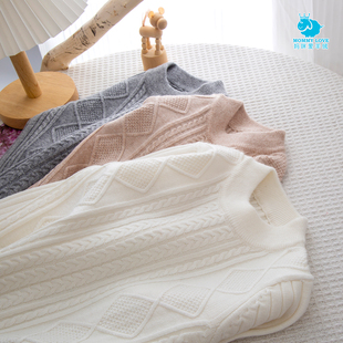 儿童羊绒衫白色毛衣女童圆领大童宝宝针织衫打底衫高领男童羊毛衫