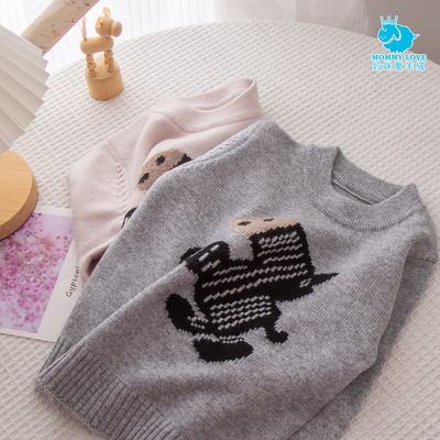 儿童羊绒衫男童毛衣2025秋冬新款卡通小马宝宝针织婴儿男孩羊毛衫