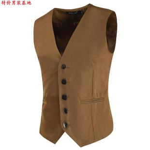 休闲纯色简约男装 2025春秋男式 西装 修身 马甲单排扣男马甲 韩版