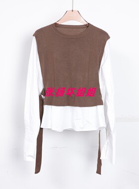 包邮 拍下改价 安所专柜正品 VE 2025年春季拼接衬衫衬衣 GC1J178