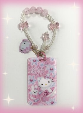 水银商店 原创冬季恋歌kitty雪花水晶小卡包身份证一卡通套银行卡