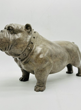 约2.4kg 观余艺术 斗牛犬狗摆件 硅青铜家居饰品 乔迁送礼 铜犬