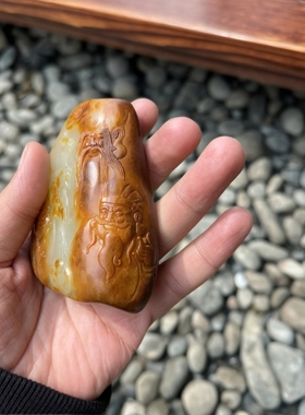 和田玉籽料福禄寿喜手把件