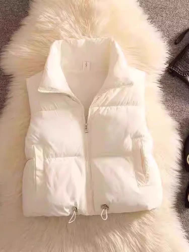 短款面包棉服外套女小个子羽绒棉马甲冬新款学生大童马夹坎肩背心